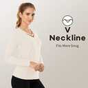 MANCYFIT Thermal Tops for Women Fleece Lined Shirt Long Sleeve Base Layer V Neck, XXL