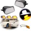 Clear Lens Switchback White/Amber DRL LED Turn Signal Lamp Replacement Compatible with 1998-2002 Pontiac Firebird Trans Am Front Corner Side Marker Parking Lights Assembly