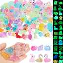 150Pcs Mini Resin Animals Tiny Resin Animals Glow in The Dark Miniature Figurines to Hide for Holiday Party Favors Bag Fillers Miniature Fairy Garden Accessories and Dollhouse Decor