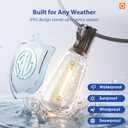 addlon 100FT LED Outdoor String Lights with Remote Waterproof Patio Lights with Shatterproof ST38 Replaceable Bulbs, Dimmable Outside Hanging Light Connectable for Porch, Backyard
