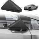 BestEvMod Door Side Rearview Mirror Cover Caps Protection Covers Direct Add-on Compatible with 2025 2024 Tesla Cybertruck Exterior Accessories Rear View 2PCS Left & Right (Matte Carbon Fiber Pattern)