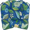 Blazing Needles Spun Polyester Patterned Outdoor U-Shaped Tufted Chair Cushions Set, Set of 4, 16", Skyworks Caribbean