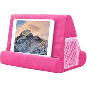 Pillow Foam Laptop Tablet Lapdesk Multifunction Tablet Stand Holder Stand Lap Rest Cushion for Ipad with Bag (Pink)