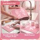 Pink Bow Silicone Coffee Bar Mat 18"X12" Cute Bow Kitchen Mats for Countertop Pink Coffee Bar Accessories Non-Slip Bartender & Spill Decorative Drying Drip Pad for Kitchen