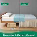 Biscaynebay Wrap Around Bed Skirts for Queen Beds with Short Drop of 12", Light Camel Adjustable Elastic Dust Ruffles Easy Fit Wrinkle Resistant Silky Luxurious Fabric Machine Washable