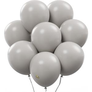 AFTERLOON Biodegradable Balloons Gray 12 Inch 100 Pack, Matte Color Thickened Extra Strong Latex Helium Float, for Baby Shower Gender Reveal Garland Arch Wedding Kids Birthday Party Decorations