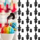 30 Pcs Bottle Pourers Syrup Pour Spouts Including Snow Cone Syrup Bottle Pourers and Rubber Dust Cap Covers Dispenser Accessories