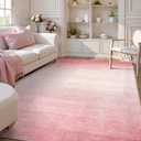 Wonnitar Modern Ombre Pink 8x10 Rugs for Bedroom, Washable Soft Living Room Area Rug, Non-Slip Thin Cute Nursery Large Accent Mat, Contemporary Floor Carpet for Playroom Closet (Pink, 8'x10')