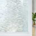 Haton Window Privacy Film, Frosted Glass Film, Sun Blocking Static Cling for Bathroom & Office, Heat Control Anti Glare Removable, UV Rejection Non-Adhesive Covering for Home, 17.5" x 78.7" (Pure)