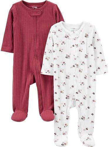 Simple Joys by Carter's baby-Girls 1, 2-way Zip Textured Sleep and Play, Size 0-3 Months