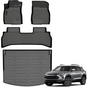Auxko All Weather Floor Mats Cargo Mat Fit for Chevrolet Chevy Trailblazer FWD 2026 2025 2024 2023 2022 2021 TPE Floor Liner Trunk Mat Trailblazer Accessories All Season Odorless Anti-Slip Black
