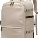 GOLF SUPAGS Rolling Backpack for Women 17 Inch Convertible Travel Laptop Backpack with Wheels, 32L Carry On Business Luggage Daypack Water-Resistant Rolling Bag for Work Short Trips (Apricot)