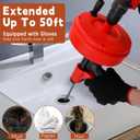 50 FT Double Mode Drain Snake Tools, 11-in-1 Drain Auger for Sink and Drain Unblocking, Plumbing Snake for Kitchen, Bathrom and Shower Sink, Drain Clog Remover for Real DYIs