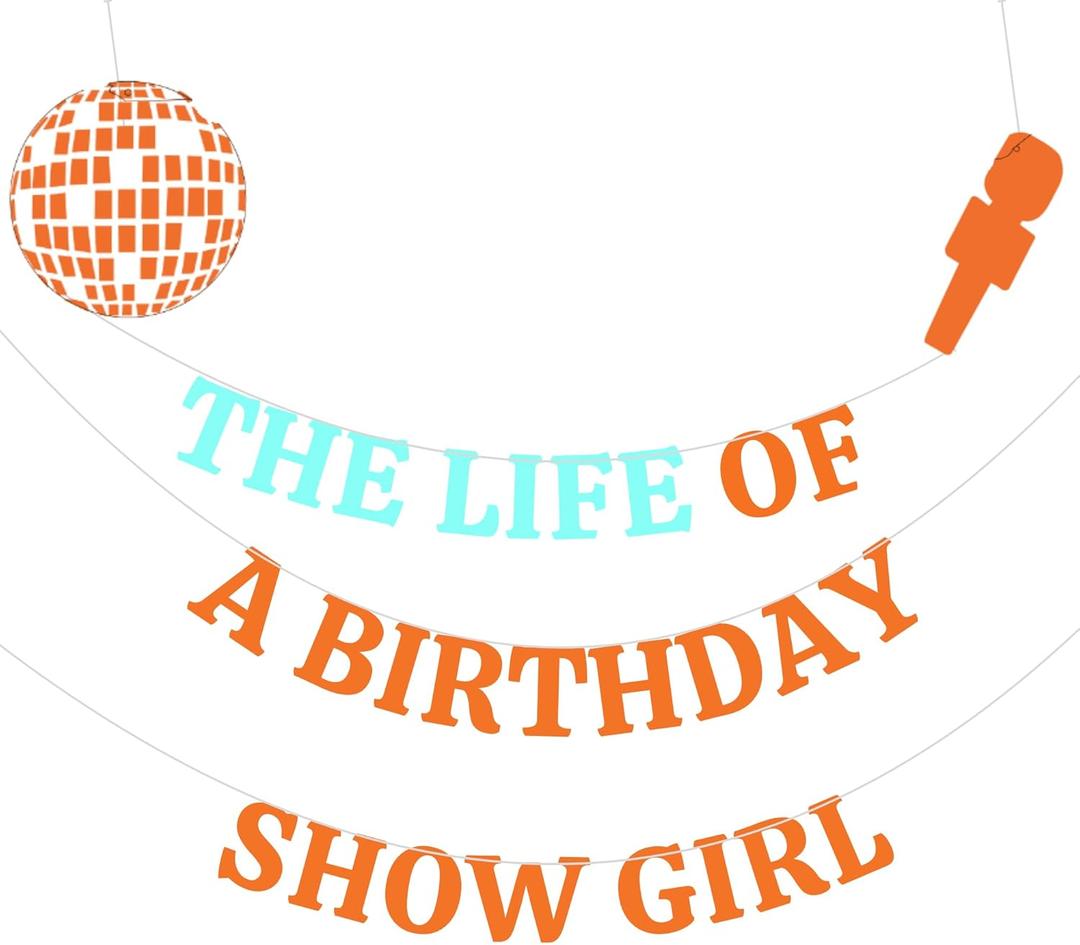 3 x The Life of A Birthday Party Decor - Showgirl Upgraded Multifuncional Banner Happy Birthday Party Decorations, In My Era Decoration Themed Party Decor Stuffed Merch Girls Favors