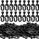 100 Pack Plastic Hooks for Gazebo Curtains and Mosquito Netting Accessories Black Mosquito Curtain Track Hooks for Outdoor Hotel