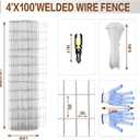 Tongmo 4 ft x 100 ft Galvanized Welded Wire Fence, 16GA Garden Chicken Wire Fence Roll, Mesh Size 2" x 4"Hardware Cloth, Ideal for Yard Protection and Poultry Netting
