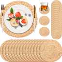 Geosar 200 Disposable Paper Placemats and Coasters Set Paper Woven Placemat with Coasters Outdoor Indoor for Farmhouse Rustic Dining Table Decoration Shower Birthday