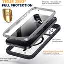 Diaclara Magnetic for iPhone 15 Pro Case, [Military-Grade Drop Proof & Fit for MagSafe] Built-in Shockproof Screen Protector, [Camera Lens Protector] Phone Cover for iPhone 15 Pro 6.1"(Black)