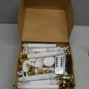 Treela 24 Pcs Christmas Flameless Taper Candles with Gold Holders and Suction Cups Remote Control LED Christmas Window Candles Battery Operated for Home Indoor Outdoor Holiday Party Decor