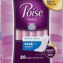 Poise Moderate Absorbency Pads, Regular Length, 20 ct (Pack of 2)