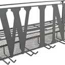 Southern Homewares Wine Bottle Rack & Glass Holder  Shabby Chic Vintage Decor for Kitchen or Bar, Wine Display Shelf, SH-10228