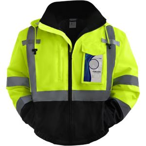 TCCFCCT Hi Vis Jackets for Men Women Waterproof High Visibility Safety jackets for Men, Warm Reflective Jacket with Pockets, Construction Coats for Cold Winter, High Vis Rain Gear, J-Yellow, XL