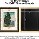 Yaetm 16x20 Vintage Picture Frame, Ornate Antique Gold 16x20 Frame for Wall, White Mat for 11x14 Photos, 1.4-inch Wide Molding - Portrait or Landscape - Wall Mount for Home (Black/Gold, Single)