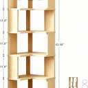 Tall Corner Bookshelf, 6 Tier Corner Book Shelf Etagere Bookcase with Baffle, Freestanding L Shaped Display Shelf Stand for Home Office, Living Room, Bedroom, Brown, 15.74"D x 15.74"W x 62.59"H
