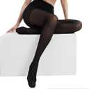 Citystl 2 Pairs Black Tights for women - 40D Control Top Pantyhose - Sculpt Silhouette, Flattening Tummy and Lifting Booty (Black)