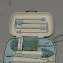 Momcozy Bottle Brush Set - Baby Bottle Cleaner Kit with Silicone Brush, Nipple Brush, Straw Brush, Soap Dispenser, Drying Rack - 7 in 1 Bottle Cleaning Tool for Home and Travel, Green