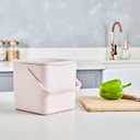 Minky Homecare Kitchen Compost Bin  Countertop Food Waste Caddy with Easy Wipe Clean Interior  Made in The UK, 0.9gal, Dusty Pink