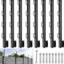 8 Pack Post Extender, 23.5" Barbed Wire Extend Arm for Outdoor Fences to Increase Height, Protect Privacy and Pets Jumping Off (With Bolts for Concrete Wall)