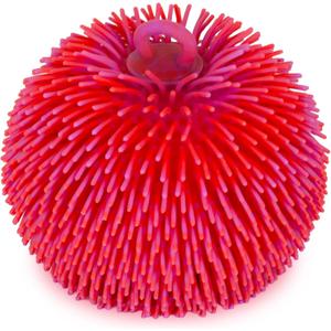 ArtCreativity Tie Dye Puffer Ball with Hanging Loop, Spiky Stress Relief Balls, 7 Inch Squeeze Fidget Toys for Kids, Calming Sensory Balls for Autistic Children, Party Favor (Red & Purple)