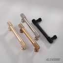 Alzassbg 10 Pack Gold Cabinet Pulls, 3-3/4 Inch(96mm) Hole Centers Knurled Kitchen Cabinet Handles for Cabinets and Drawers AL3017BB