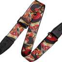 Levy's Leathers 2 Wide Polyester Guitar Strap with Genuine Leather Ends; Japanese Traditional Dragon Motif (MPD2-123)