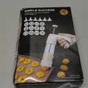 Cookie Press Gun White - Spritz Cookie Press Kit with 12 Discs & 6 Piping Tips | Perfect for Thanksgiving Christmas, Baking & Cake Decorating