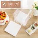 JCD 6packs 12x12x10inch Ideal for Large 9" and 10" Inch Tall Layer Tiered Cakes with ribbon and pre-folded lid for Wedding Party and Gift Display (White Lid, 12 * 12 * 10inch/6Pcs)