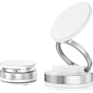 360 Vacuum Magnetic Phone Holder,Hands-Free Foldable Suction Magnetic Phone Holder Case,Multifunctional Vacuum Suction PhoneHolder for Smooth Surface,Mirror,Gym,Shower,Car Interior (White)