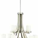 Kichler Hendrik 25.75" 9 Light Chandelier with Satin Etched Cased Opal Glass Brushed Nickel