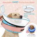 Supet Raised Inflatable Dog Cone Collar to Stop Licking, Soft Dog Cone Alternative After Surgery, Doggie Neck Donut Collar for  Dogs, L