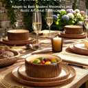 Stoneware Dinnerware Sets, Reactive Glaze Dishes Set for 8