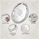 4 Pack Large Silver Serving Trays Set, Tableware Platters for Whiskey, Cookies,Snacks, Desserts, Party Food Display (15.7" x 11.8", Oval)