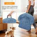 GGIB Calming Dog Bed Fluffy Plush Dog Mat for Furniture Protector with Removable Washable Cover for Large Medium Small Dogs and Cats (Large, Navy)