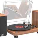 Vinyl Record Player with 28W2 Bookshelf Speakers, Bluetooth Input/Output Turntable, Magnetic Cartridge, All-Aluminum Platter & Tonearm,LINE Out & RCA Output for Vinyl Records