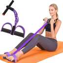 2 x Pedal Resistance Band with Handle, Multifunction Tension Rope, Ankle Fitness Band, Foot Pedal Resistance Band for Abdomen, Waist, Arm, Leg Stretching Training