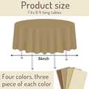 Whaline 12Pcs Brown Plastic Tablecloth Round Table Cover 4 Gradient Colors Waterproof Table Cloth for Fall Thanksgiving Decoration Supplies, 84 Inch