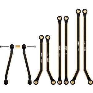 INJORA Brass High Clearance Front 4 Links Set 43g Links Set for SCX24 Gladiator Dodge Power Wagon Axial 1/24 RC Crawler Car(Black Brass)