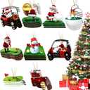 Amyhill 27 Pcs Golf Christmas Ornament for Tree Snowman Golf Cart Themed Christmas Tree Ornaments Wooden Hanging Decoration with Rope for Xmas Holiday Party Decor