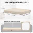 8Pcs Outdoor Cushion Covers, Patio Cushion Covers,Stretch Elastic Slipcovers, Replacement Washable & Reusable Furniture Protector for Patio Couch (Beige,Cover Only)