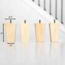 Airy Abode Premium Ash Wood Square Furniture Legs (Full Install Kit) - Pick Your Size and Color